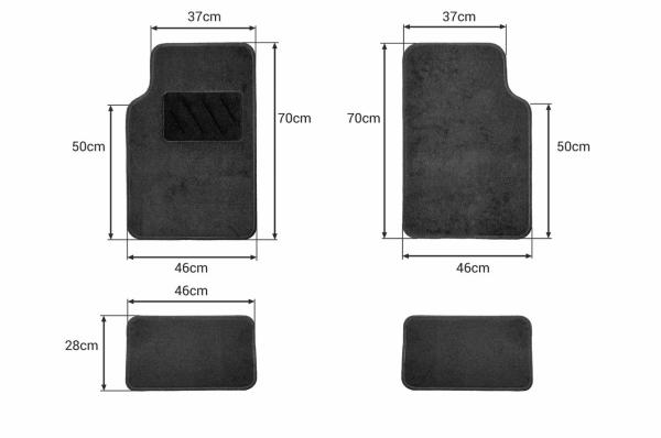 Textilfussmatten Universal Schwarz